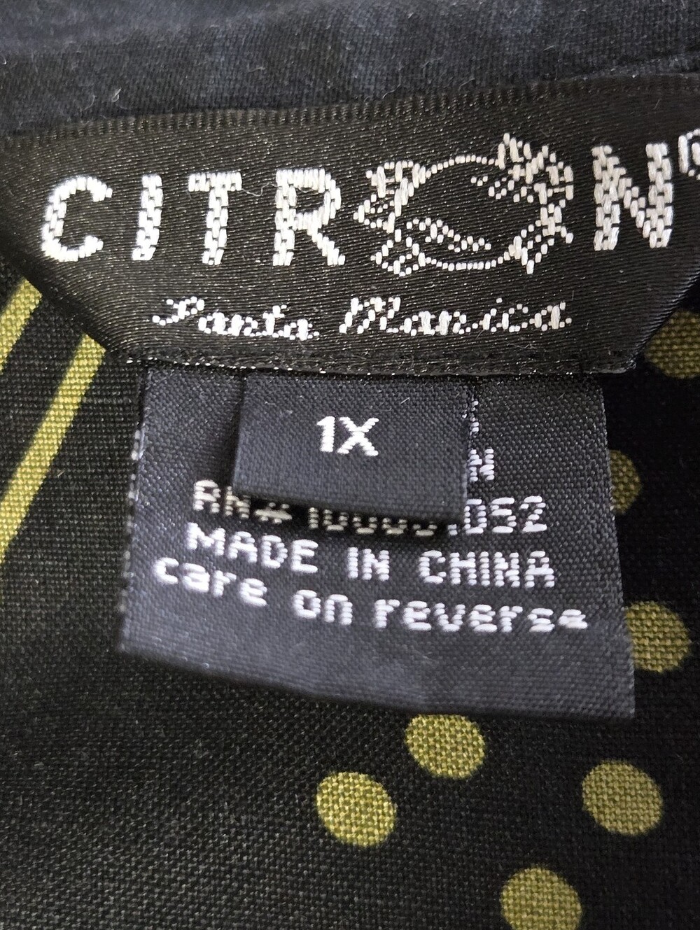 Citron Black Asian Print Silk Linen Blazer Open Front Banded Collar Womens 1X - Picture 4 of 15